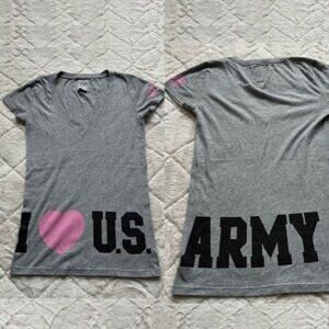 Victoria's Secret PINK | Gray "US ARMY" Logo Short Sleeve Tee | Size Extra Small